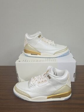 Air Jordan 3 Retro Champagne Metallic Gold Women's Size 6 IB2255-100 New